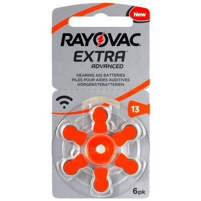 Rayovac 13 Extra Advanced ZincAir Hörgerätebatterie im 6er Pack (6er Rad)