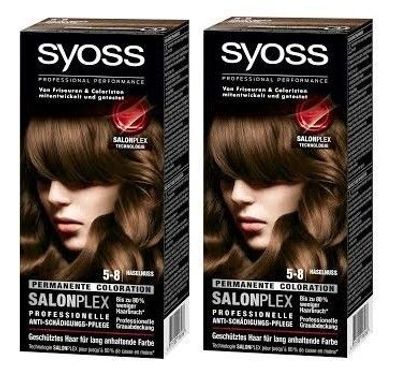 Syoss Haselnuss 5-8 Haarfarbe mit Pro Cellium Keratin Professional Performance Colors