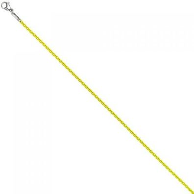 Rundankerkette Edelstahl gelb lackiert 45 cm Kette Halskette Karabiner