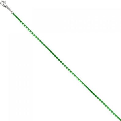 Rundankerkette Edelstahl grün lackiert 42 cm Kette Halskette Karabiner