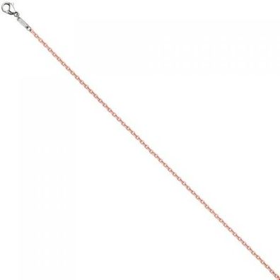 Rundankerkette Edelstahl rosa lackiert 42 cm Kette Halskette Karabiner
