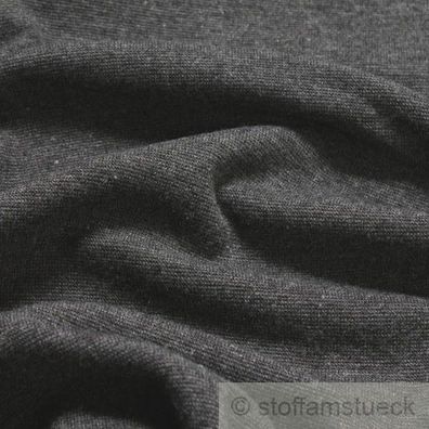 0,5 Meter Baumwolle Polyester Elastan Bündchen dunkelgrau meliert