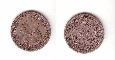 1/6 Taler Silber Münze Preussen 1822 A f. ss