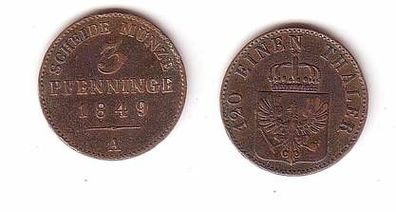 3 Pfennige Kupfer Münze Preussen 1869 A ss+