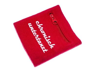 Schweißband mit Reißverschluss Geldbörse Miniblings chronisch untertanzt rot