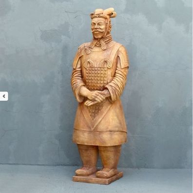 Terrakotta Krieger Werbefigur Figur Statue Skulptur groß Werbefigur Gartenfigur Deko