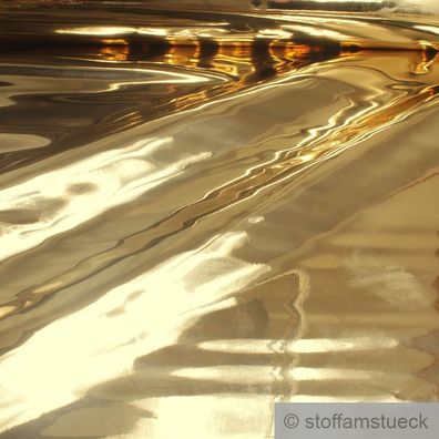 Stoff Lackleder gold stark glänzend Spiegel kratzfest Spiegelstoff Kunstleder