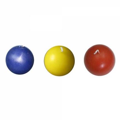 Kugelkerze - Durchmesser: 70 mm - Farbe: dunkelblau, gelb oder dukat