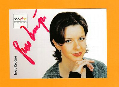 Ines Krüger (Moderatorin MDR) - persönlich signierte Autogrammkarte