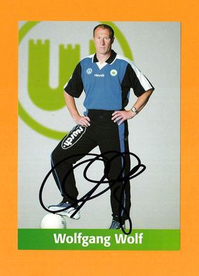 Wolfgang Wolf (Trainer VfL Wolfsburg) - persönlich sig. Autogrammkarte