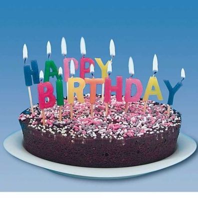 Buchstabenkerzen "Happy Birthday" auf Picker
