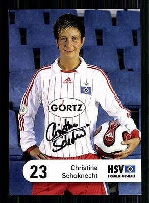 Christine Schoknecht Hamburger SV 2007-08 Autogrammkarte Frauenmannschaft + A49995