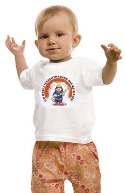 Kinder T-Shirt mit Print - Ich werde Feuerwehrmann wie mein Papa - 08117 - weiß - Gr