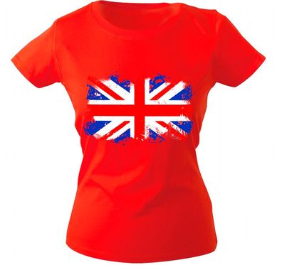 Girly-Shirt mit Print Flagge Fahne Union Jack Großbritannien G12122 Gr. rot / S