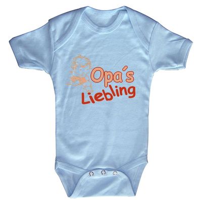 Babystrampler mit Print – Opa´s Liebling - 08301 versch. Farben Gr. hellblau / 12-