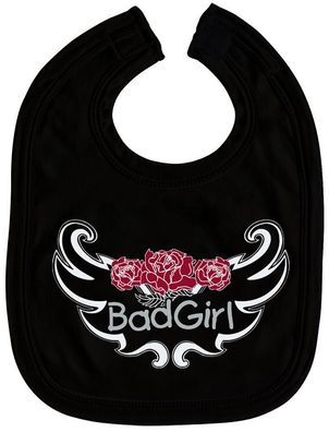 Baby-Lätzchen mit Druckmotiv - Bad Girl - 07036 - schwarz