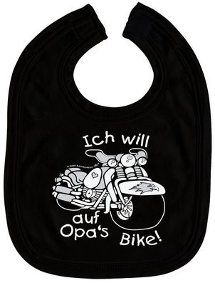 Baby-Lätzchen - Druckmotiv - Opas Bike - 07005 - schwarz