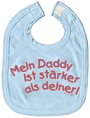 Baby-Lätzchen mit Druckmotiv - Mein Daddy ist stärker.. - 07048 - hellblau