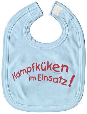 Baby-Lätzchen mit Print - Kampfküken im Einsatz - 07019 hellblau