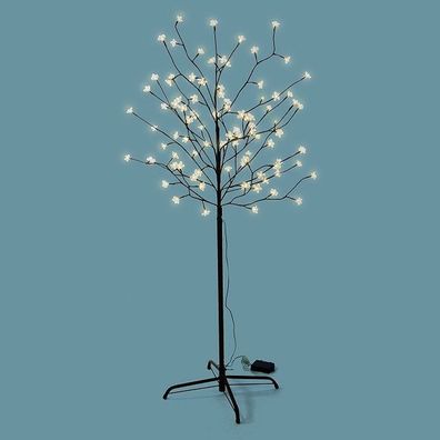 LED Lichterbaum 96 Blüten 150cm Batterie Timer außen warmweiß BA11635