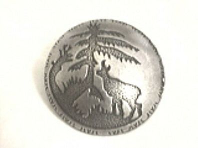 6 Trachtenknöpfe sehr schön Hirschhorn Imitat mit Rehbock dunkelbraun 2 cm