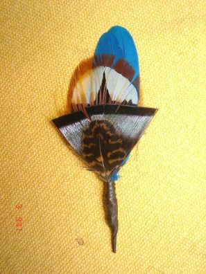 kleine Hutfeder Hutschmuck braune Feder ca 6cm für Herrenhut Art 24-9