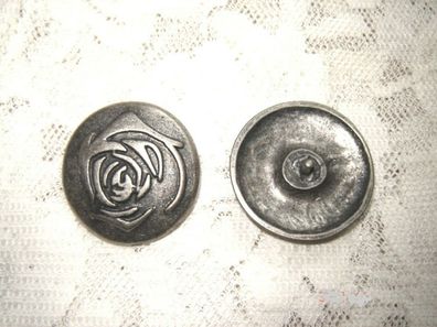 2 Stück Trachtenniete Gürtelniete Rose altsilberfarben 3,4 cm Ledergürtel massiv