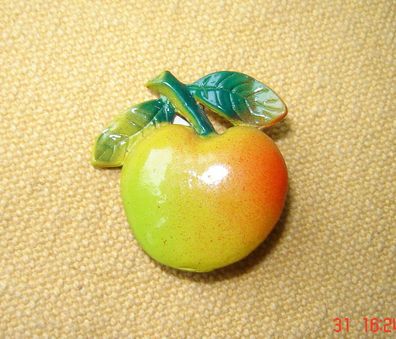 Trachtenbrosche Obst Apfel handbemalt Anstecknadel Brosche p