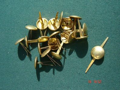 Hutmacher Zubehör Zutaten goldfarben runde Knopf Form als Splint 20 Stück p