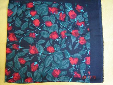Trachtentuch Streurosen Rosen sehr schönes Kopftuch dunkelblau 70x70cm Z p