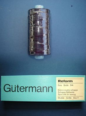 Gütermann Nähseide 100% Seide OVP 100mtr Gr 10/3 Fb 387 Stickgarn nachtblau