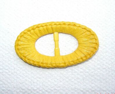 Hutmacher Zubehör Vintage Hutdeko 2x Hutband Deko Schließe Kunststoff gelb
