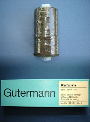 Gütermann Nähseide 100% Seide OVP 100mtr Gr 10/3 Fb 157 Stickgarn dkl oliv