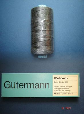 Gütermann Nähseide 100% Seide OVP 100mtr Gr 10/3 Fb 702 Stickgarn graphit