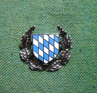 Anstecknadel Bayern Wappen emailliert weißblau Raute im Kranz Königstreue