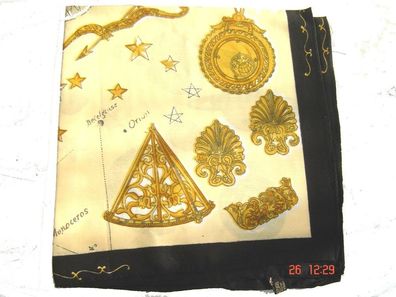 Nikituch Ornamente gold schwarz Tüchlein Halstuch Microfaser Polyester 58cm Z p