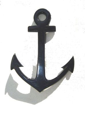 großer Anker 7,8cm Brosche Anstecknadel Kunststoff dunkelblau marine Kapitän Z p