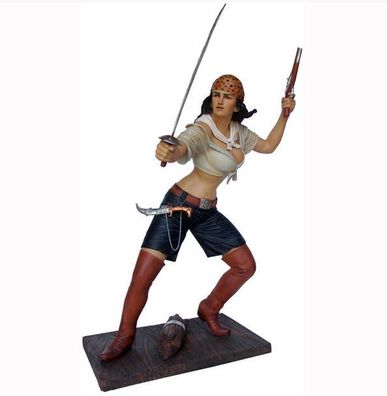 Pirat Frau Piratin Figur Statue Skulptr Seeräuber Freibeuter Deko lebensgroß