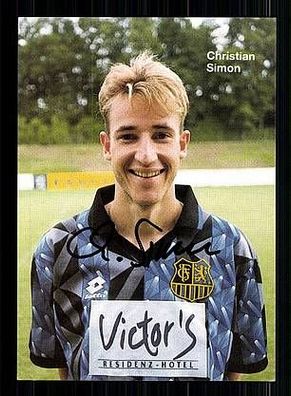 Christian Simon 1. FC Saarbrücken 1993-94 Autogrammkarte + A49603