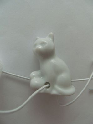 Porzellan Tropfenfänger Katze Ball, weiß, für Kaffee- oder Teekannen, Figur Tier