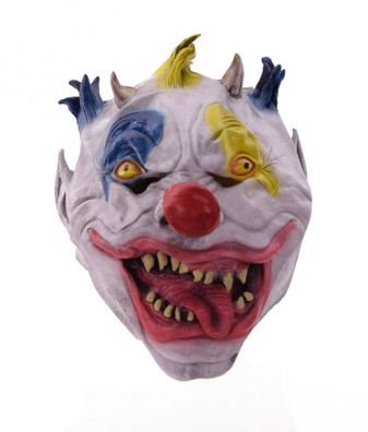 Latex Maske - Clown mit ausgestreckter Zunge Horrorclown Halloween Karneval