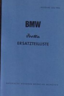 Ersatzteilliste BMW Isetta 250 ccm, Auto, Oldtimer, Klassiker