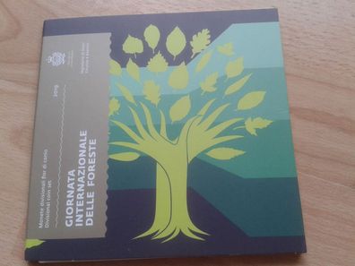 Original KMS 2019 San Marino im Folder/ Blister mit 5 euro Silber Welttag der Wälder