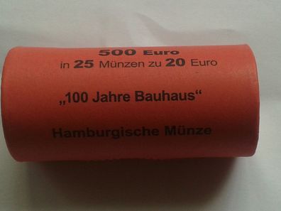 Original 25 x 20 euro Rolle 2019 Silber Deutschland 100 Jahre Bauhaus