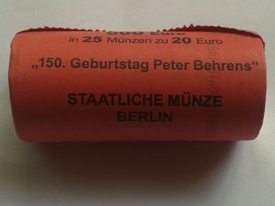 Original 25 x 20 euro Rolle 2018 Silber Deutschland 150. Geburtstag Peter Behrens