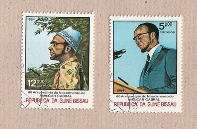 Motiv - Amilcar Cabral (Guinea-bissauischer Politiker, Poet,) 2 Marken o