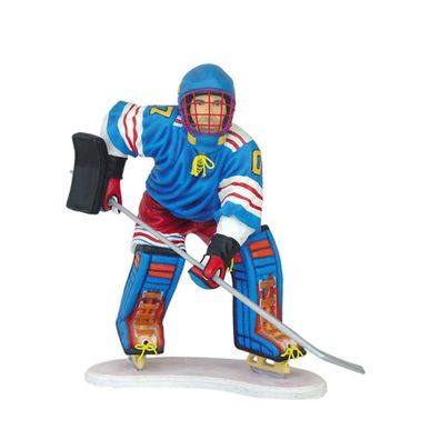 Eishockeytorwart Figur in voller Rüstung Eishockeyspieler Deko Werbefigur