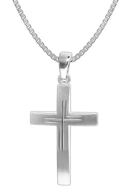 trendor Schmuck Herren-Halskette mit Kreuz 925 Silber 50 cm 35850