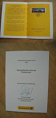 Deutsche Post Chef Dr. Frank Appel Autogramm & Sonderpostwertzeichen 2013!