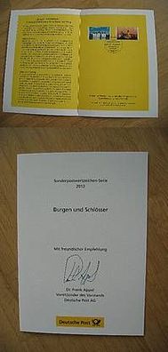 Deutsche Post Chef Dr. Frank Appel Autogramm & Sonderpostwertzeichen 2013!